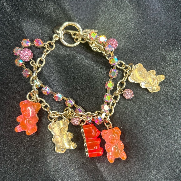 Betsey Johnson Charming Gummy Bear Bracelet with Pink and Gold Accents - Picture 3 of 3